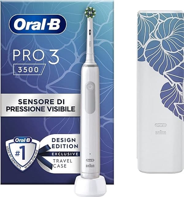 Braun Oral-B Spazzolino Elettrico Ricaricabile Pro 3 3500 Design Edition White (Bianco)