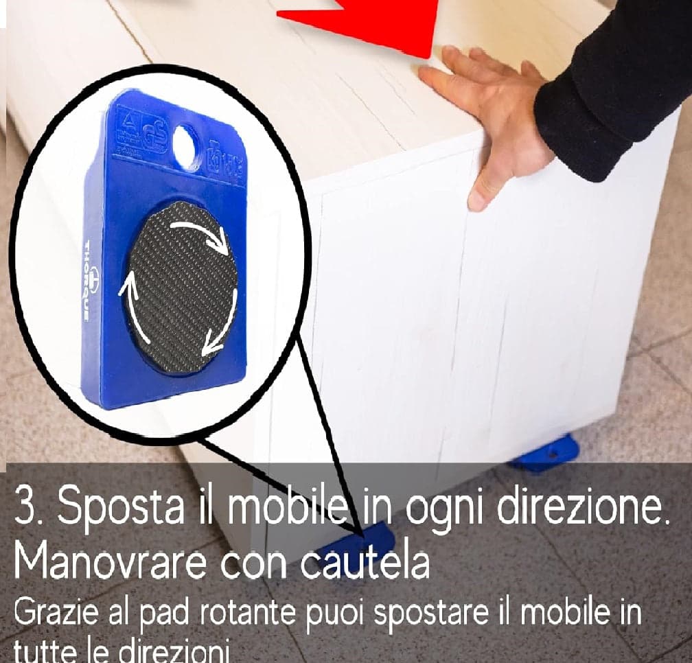 Kit Sposta Mobili con Ruote Sollevatore fino a 1200kg Sposta e Solleva Mobili in Rotelle Danyx - Casoria, commercioVirtuoso.it
