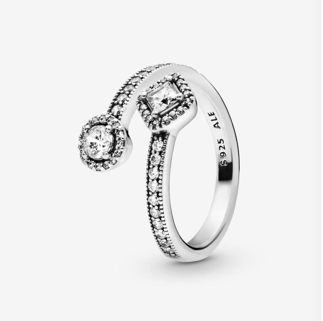 Pandora anello aperto con pietra rotonda e quadrata in Anelli Alba Gioielli - Casoria, commercioVirtuoso.it