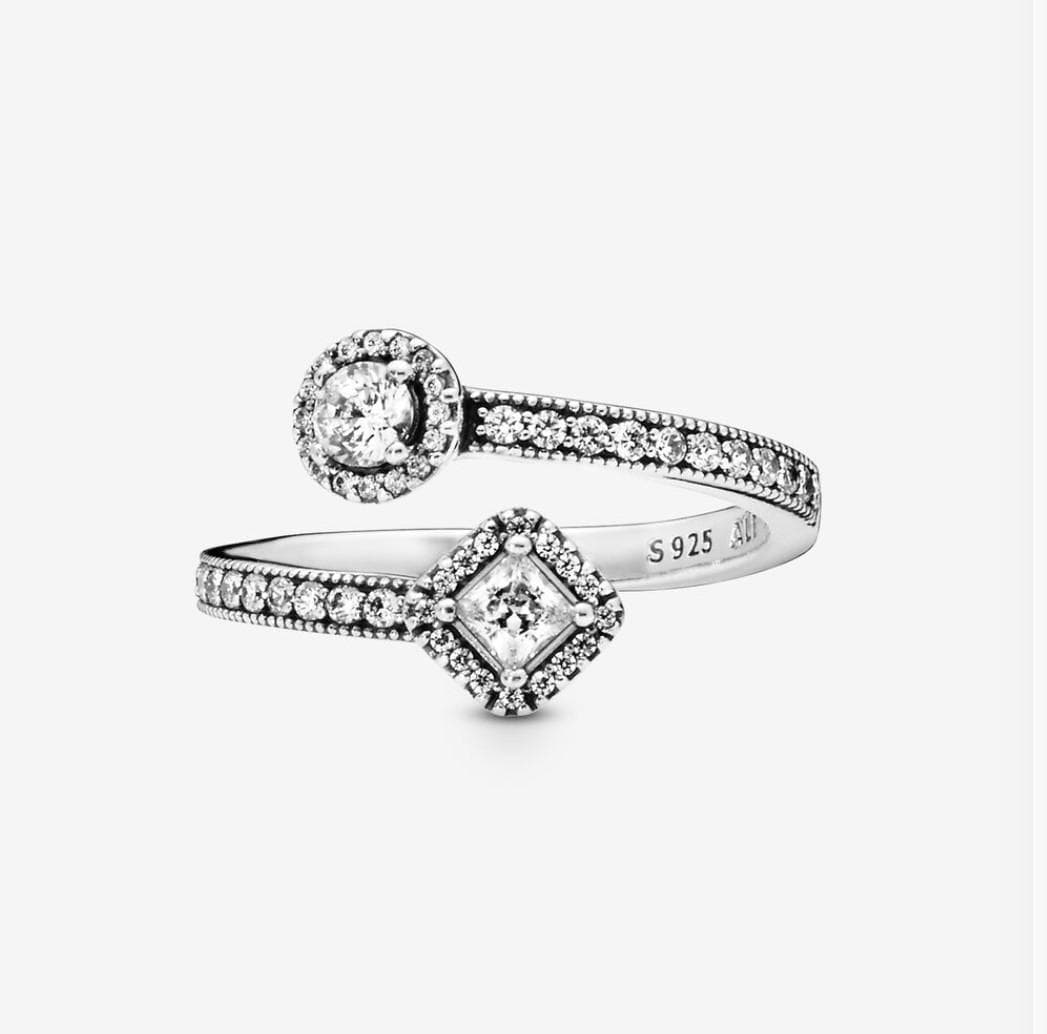 Pandora anello aperto con pietra rotonda e quadrata in Anelli Alba Gioielli - Casoria, commercioVirtuoso.it