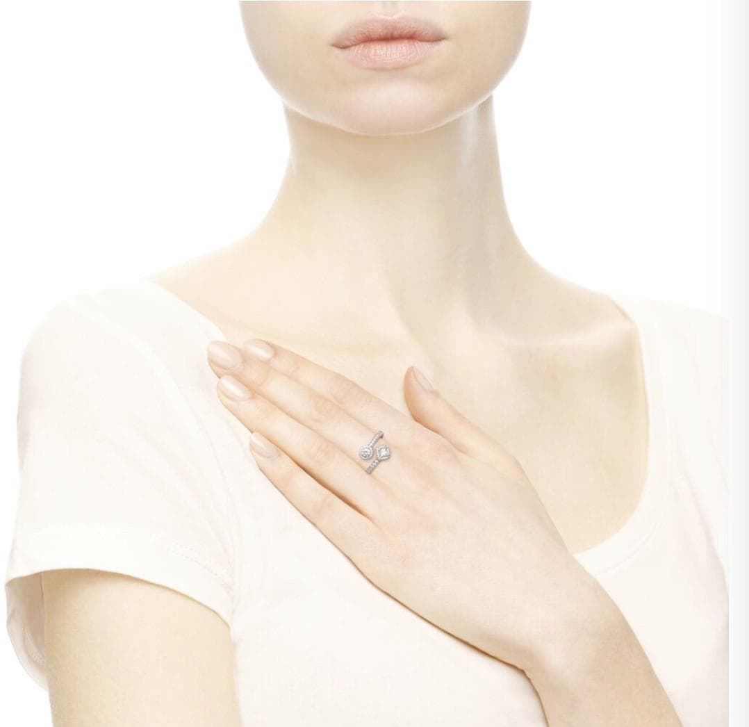 Pandora anello aperto con pietra rotonda e quadrata in Anelli Alba Gioielli - Casoria, commercioVirtuoso.it