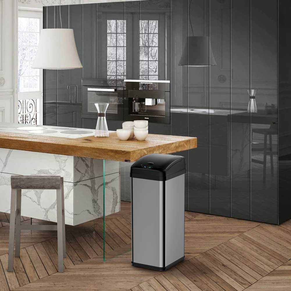 Pattumiera in Acciaio Abs e PP con Sensore 58LT Automatica 32x27 H 82 cm Silver Nero in Pattumiere da cucina Danyx - Casoria, commercioVirtuoso.it