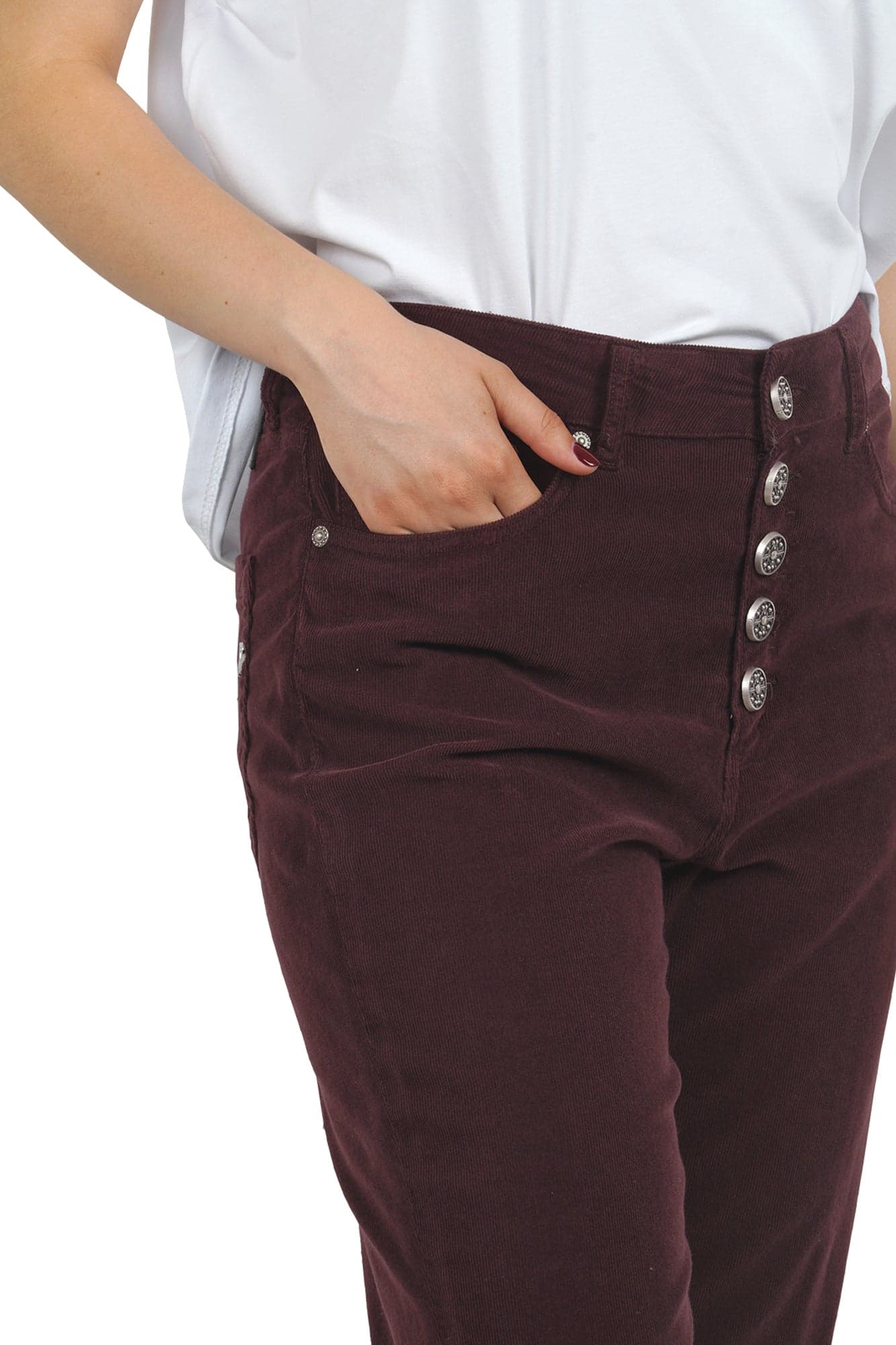 DONDUP Dondup - Pantalone - 460044 - Bordeaux da donna in Jeans Drestige - Casamassima, commercioVirtuoso.it