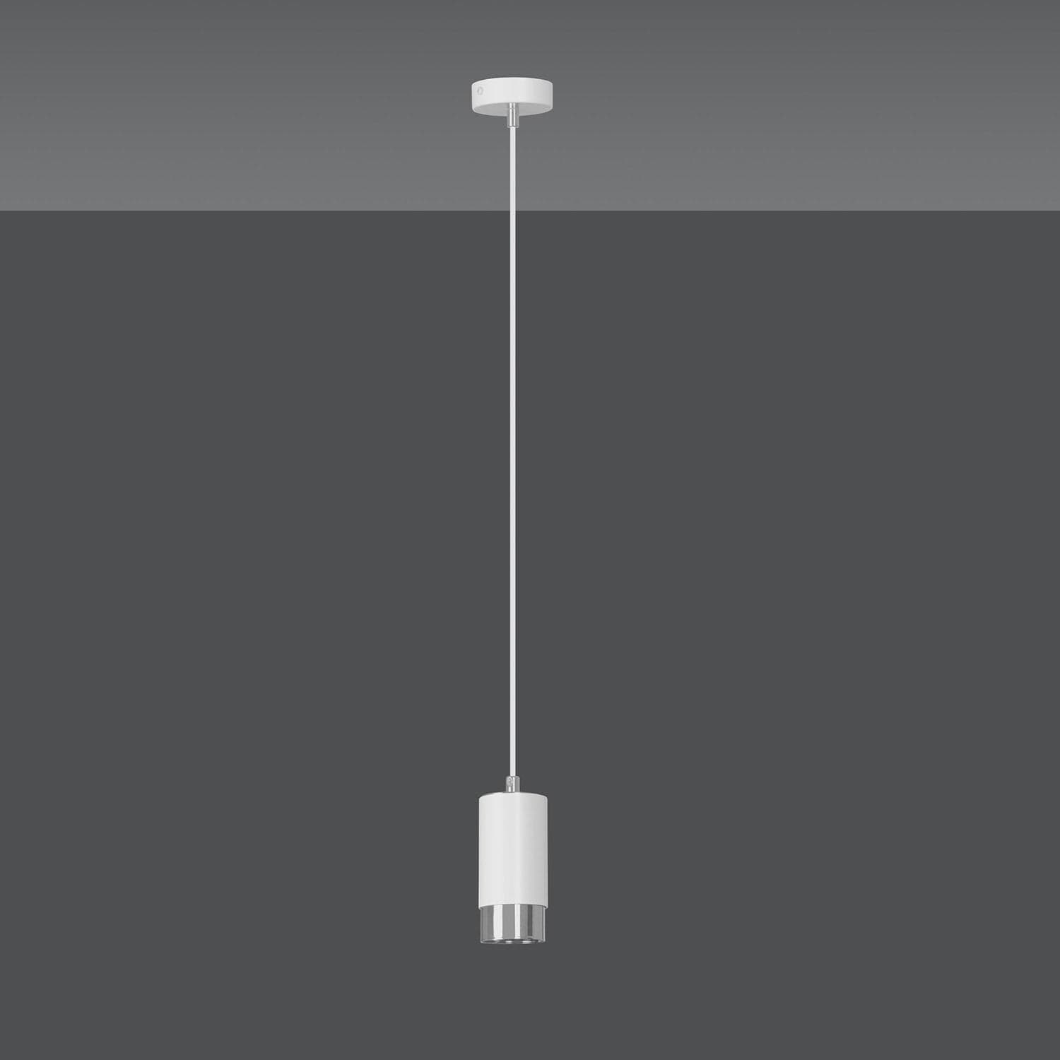 Sospensione Moderna 1 Luce Fumiko A Cilindro In Acciaio Bianco E Cromo in Lampade a sospensione LuceArt - Montecorvino Pugliano, commercioVirtuoso.it