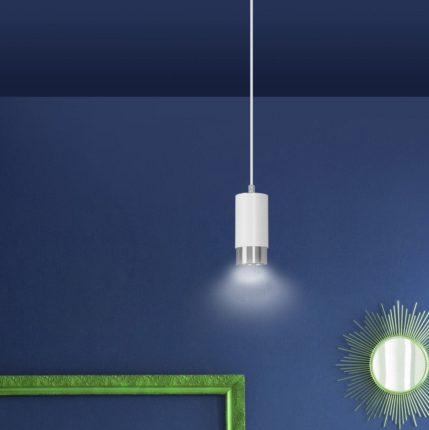 Sospensione Moderna 1 Luce Fumiko A Cilindro In Acciaio Bianco E Cromo in Lampade a sospensione LuceArt - Montecorvino Pugliano, commercioVirtuoso.it