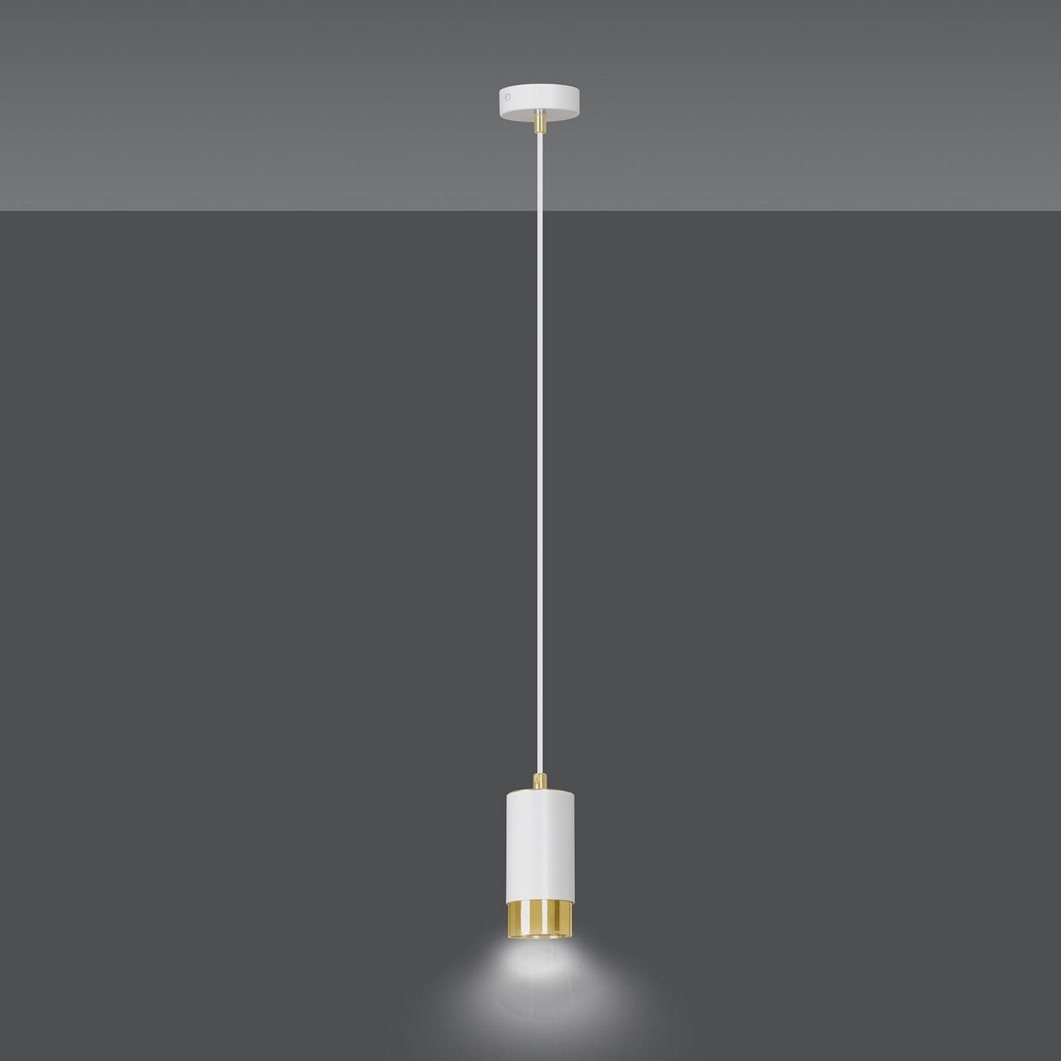 Sospensione Moderna 1 Luce Fumiko A Cilindro In Acciaio Bianco E Oro in Lampade a sospensione LuceArt - Montecorvino Pugliano, commercioVirtuoso.it