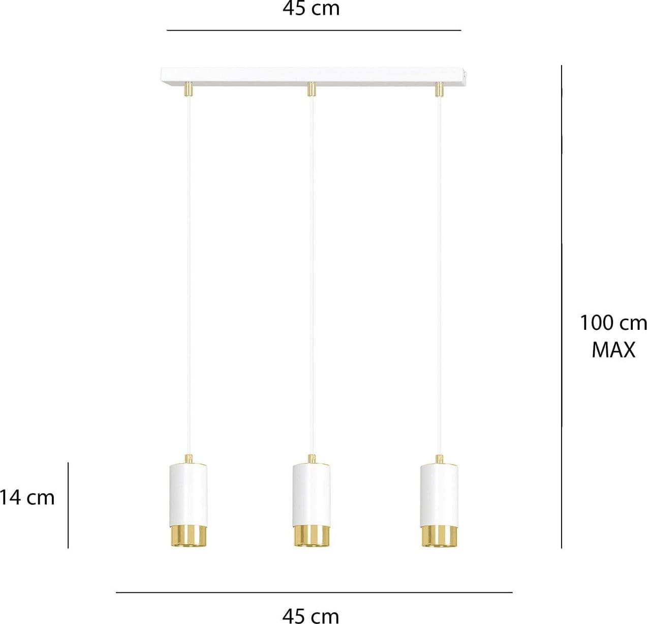 Lampadario 3 Luci Fumiko Con Cilindri In Acciaio Bianco E Oro in Lampadari LuceArt - Montecorvino Pugliano, commercioVirtuoso.it