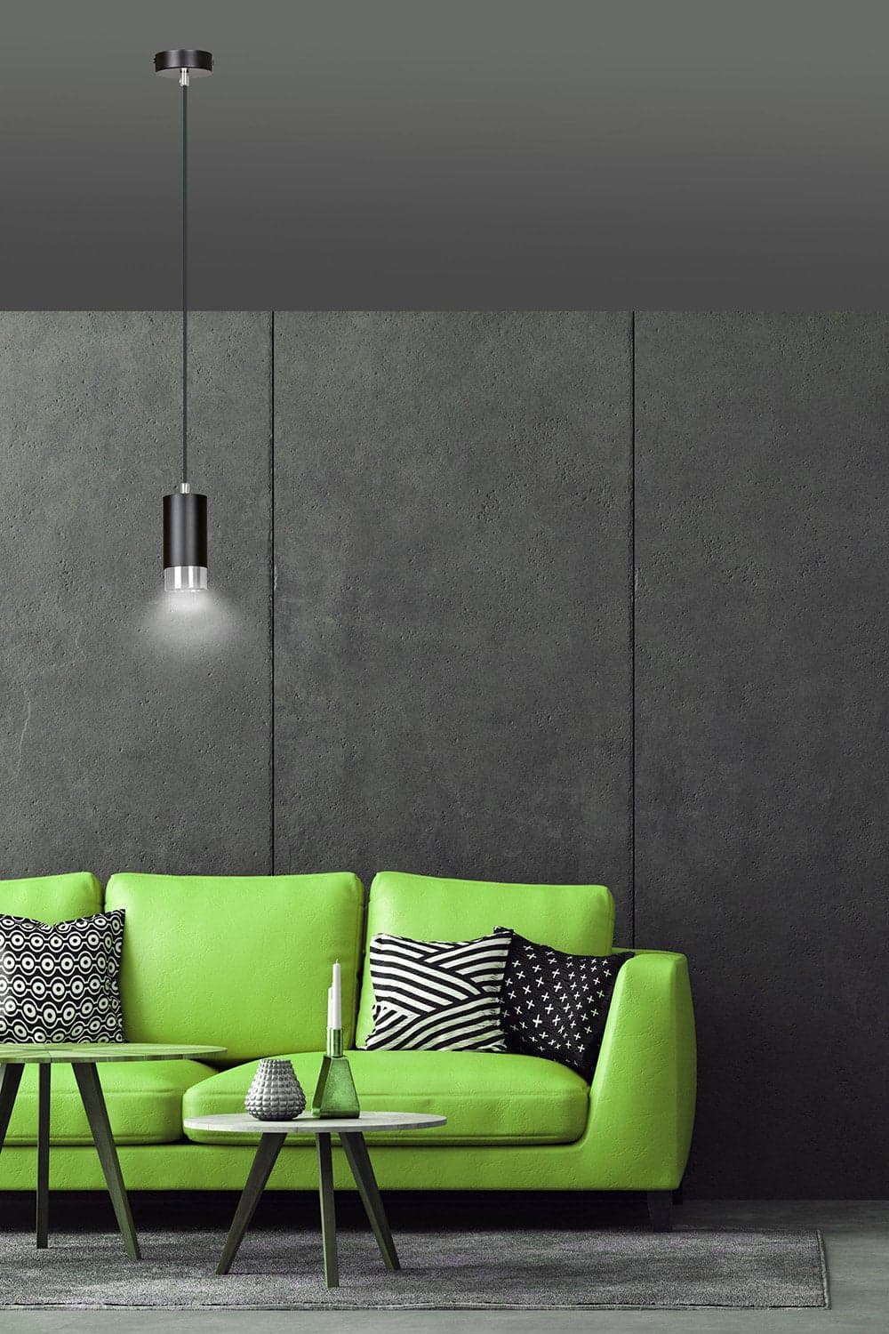 Sospensione Moderna 1 Luce Fumiko A Cilindro In Acciaio Nero E Cromo in Lampade a sospensione LuceArt - Montecorvino Pugliano, commercioVirtuoso.it