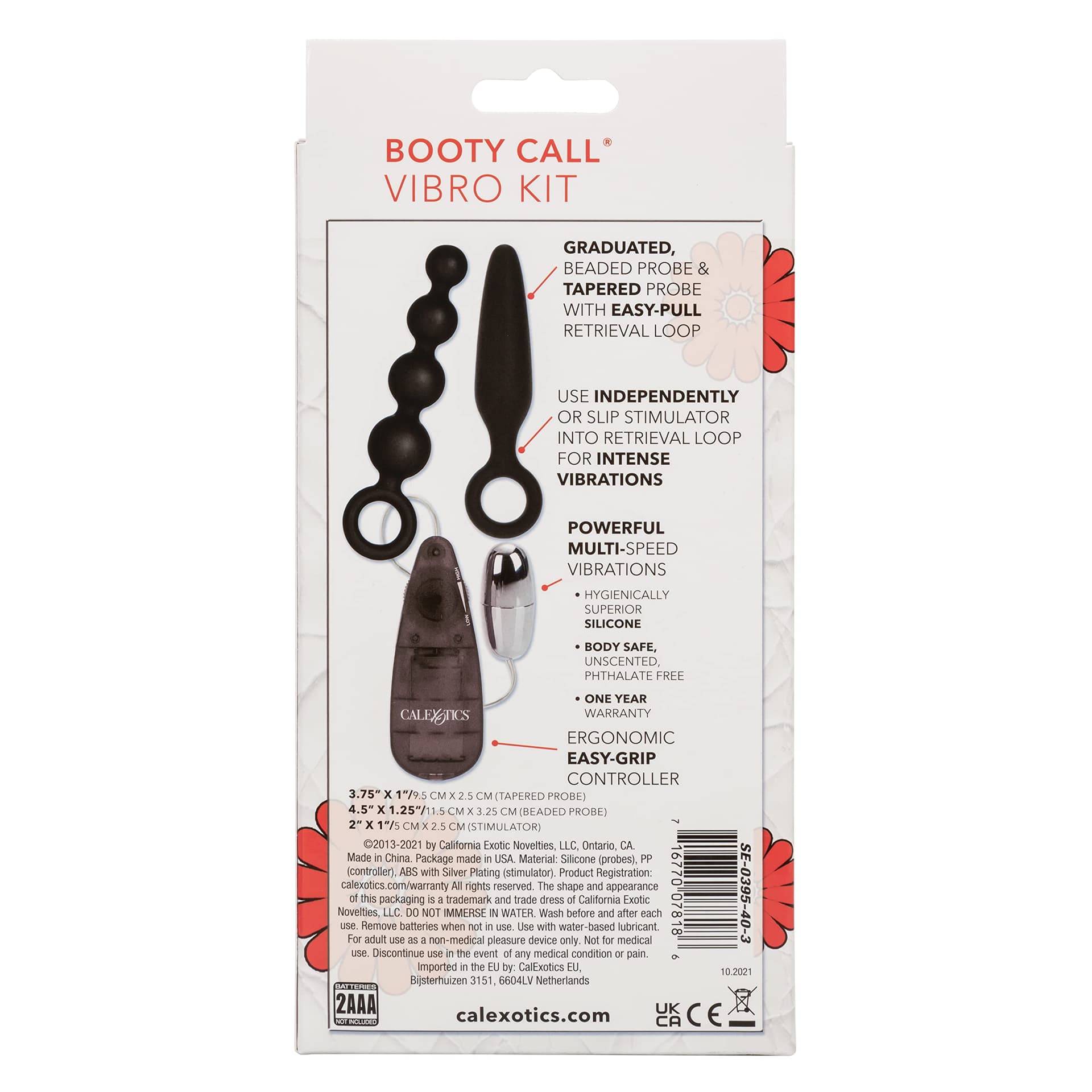 Plug Anali Vibro Kit 3 in 1 vibrazioni multivelocità Calexotics silicone in prodotto Erosdom - Palmi, commercioVirtuoso.it