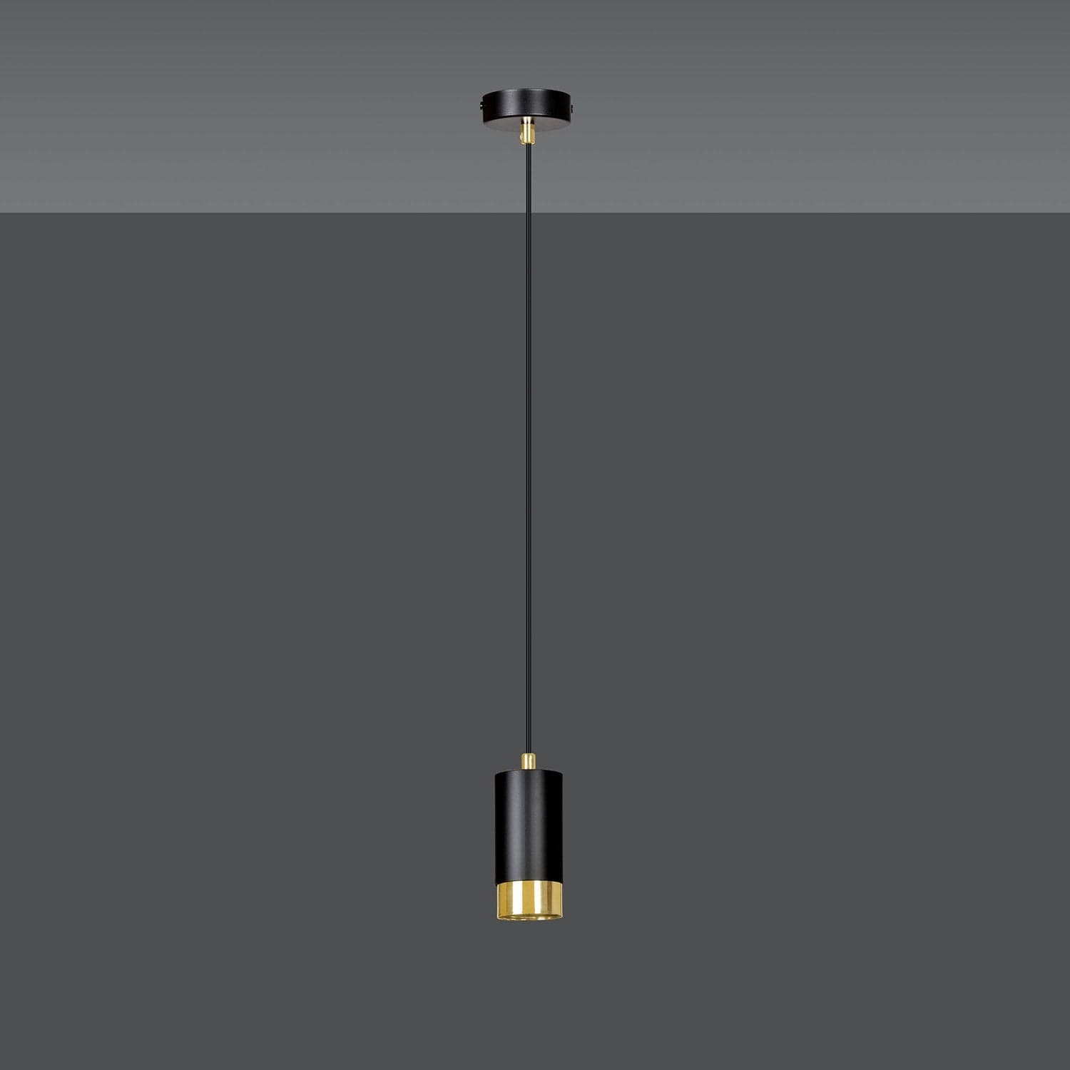 Sospensione Moderna 1 Luce Fumiko A Cilindro In Acciaio Nero E Oro in Lampade a sospensione LuceArt - Montecorvino Pugliano, commercioVirtuoso.it