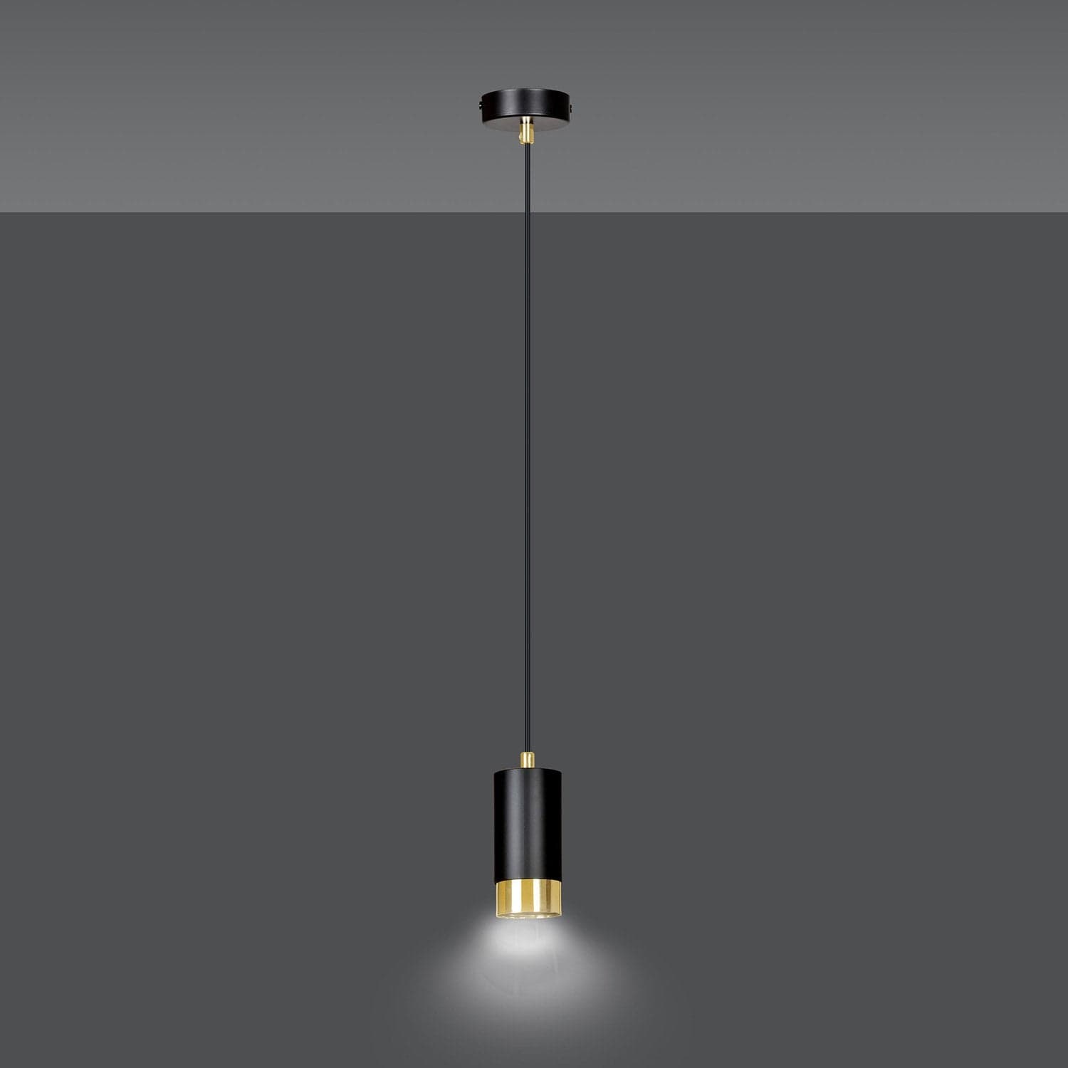 Sospensione Moderna 1 Luce Fumiko A Cilindro In Acciaio Nero E Oro in Lampade a sospensione LuceArt - Montecorvino Pugliano, commercioVirtuoso.it