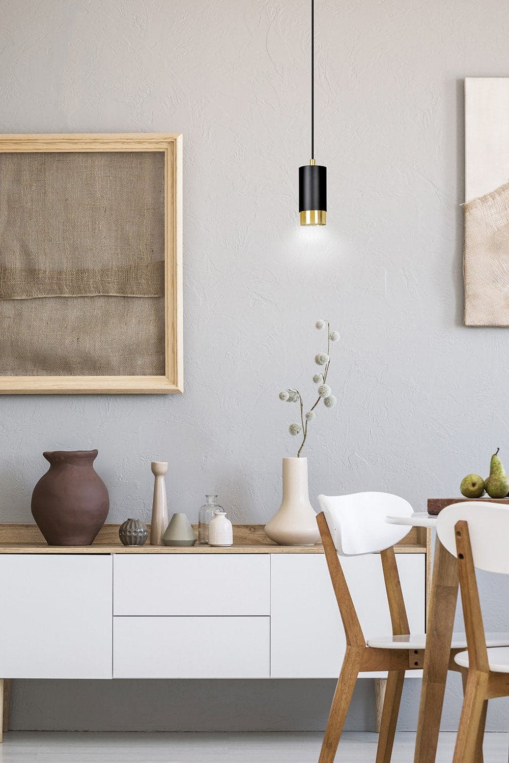 Sospensione Moderna 1 Luce Fumiko A Cilindro In Acciaio Nero E Oro in Lampade a sospensione LuceArt - Montecorvino Pugliano, commercioVirtuoso.it