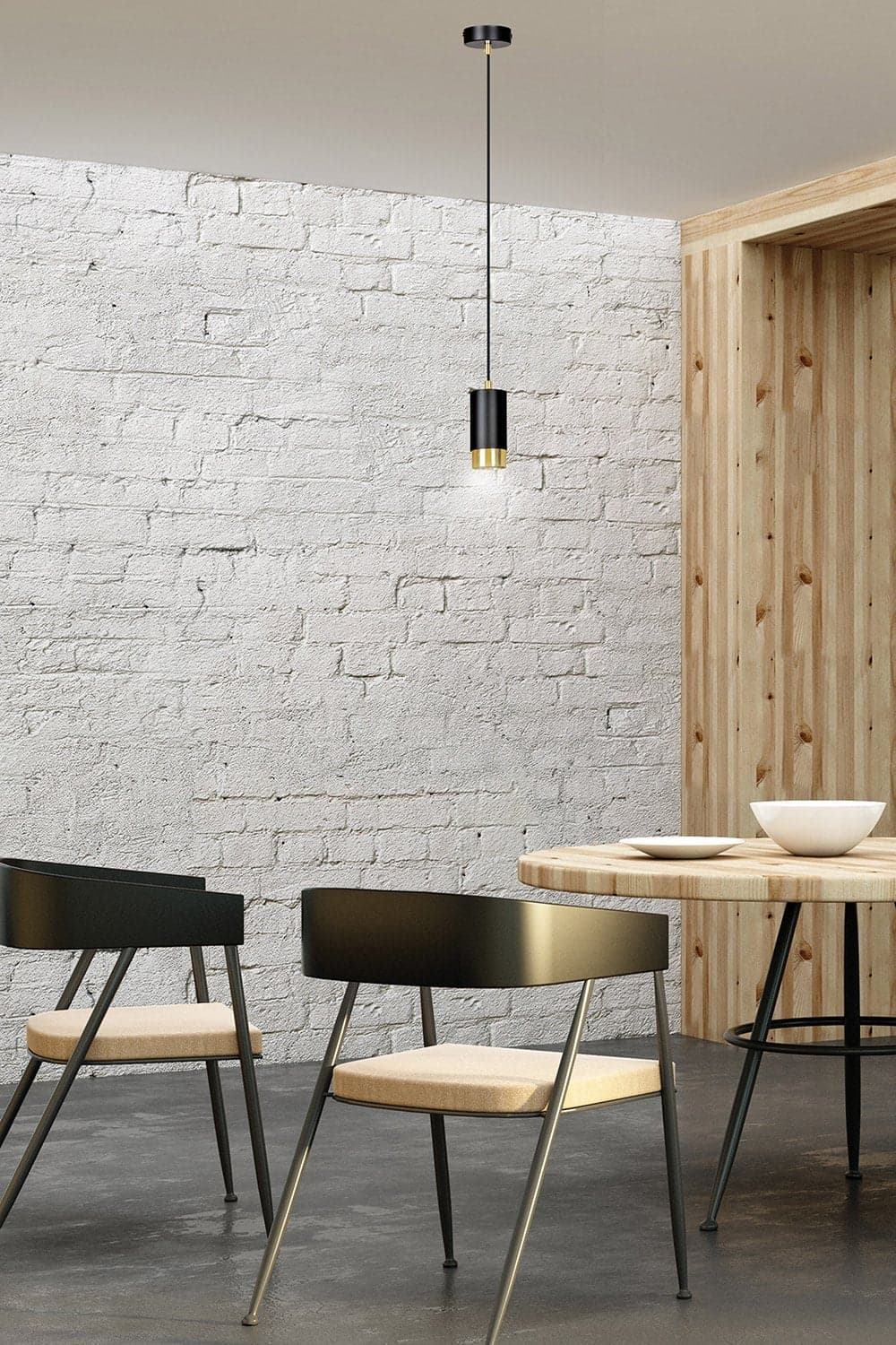 Sospensione Moderna 1 Luce Fumiko A Cilindro In Acciaio Nero E Oro in Lampade a sospensione LuceArt - Montecorvino Pugliano, commercioVirtuoso.it