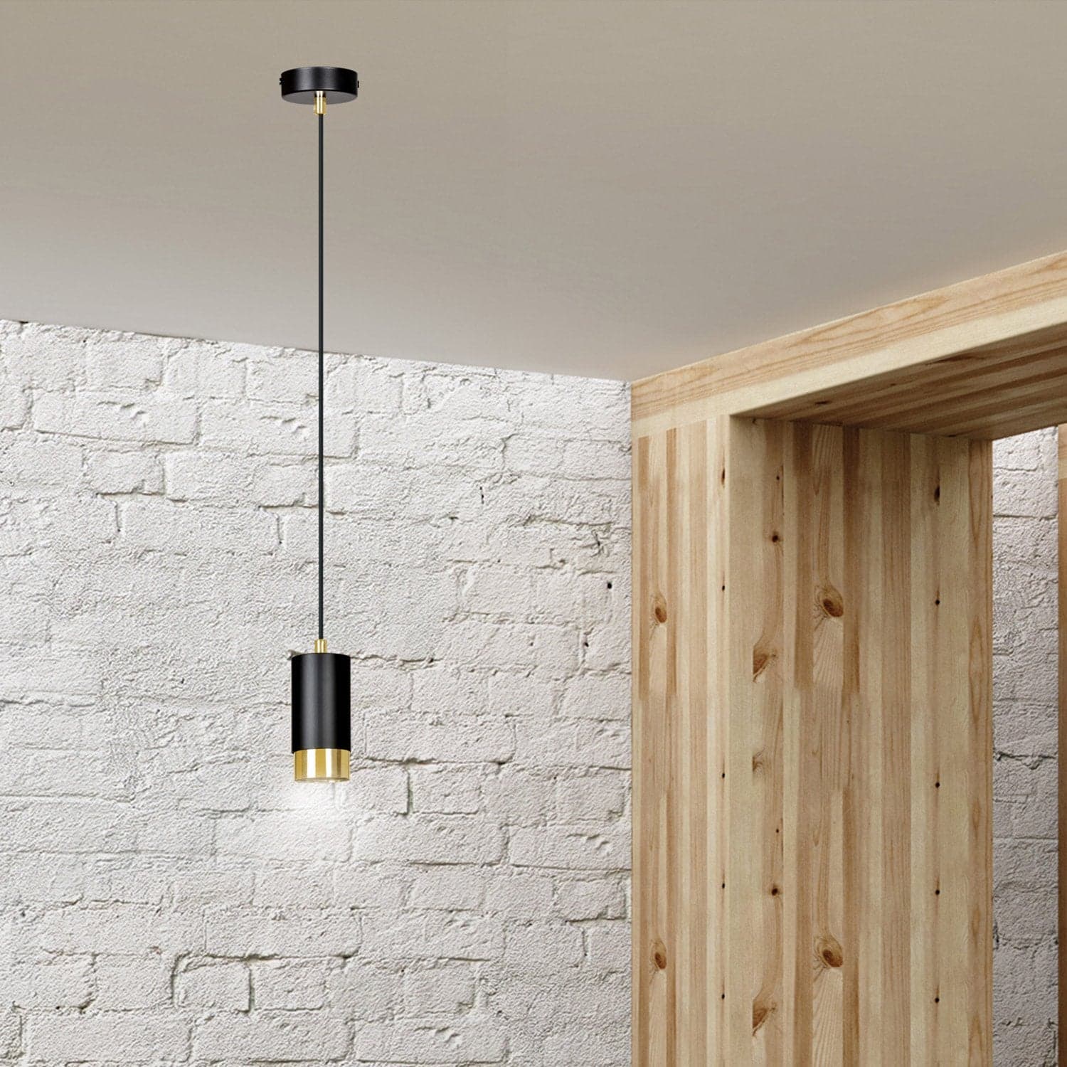 Sospensione Moderna 1 Luce Fumiko A Cilindro In Acciaio Nero E Oro in Lampade a sospensione LuceArt - Montecorvino Pugliano, commercioVirtuoso.it