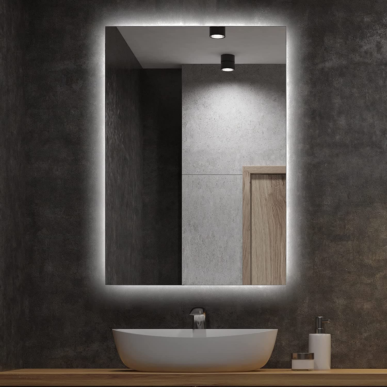 Specchio retroilluminato rettangolare da bagno a LED prodotto Artigianale "Made in Italy" in Specchi da parete Decor Space - Altamura, commercioVirtuoso.it