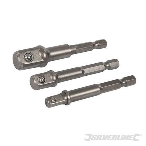 Set di 3 adattatori per chiavi a bussola attacco esagonale 1/4" 3/8" 1/2" silverline in Chiavi a bussola Eternal Brico - Ariano Irpino, commercioVirtuoso.it