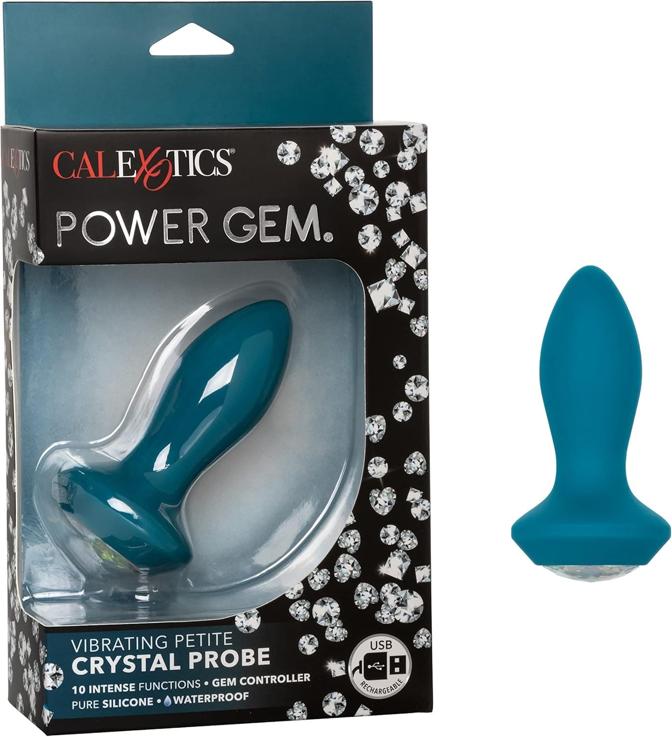 Plug Anale Power Gem Calexotics 10 funzioni intense silicone 9,5/7 cm USB IPX7 in prodotto Erosdom - Palmi, commercioVirtuoso.it