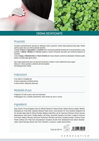 Crema Defaticante Piedi e Gambe BIO SPORT - Verdesativa - Bio e Vegan - favorisce il microcircolo - lenitiva e rinfrescante - testata dermatologicamente - priva di metalli pesanti in Creme per i piedi Scen Scientific and Natural - Poggibonsi, commercioVirtuoso.it