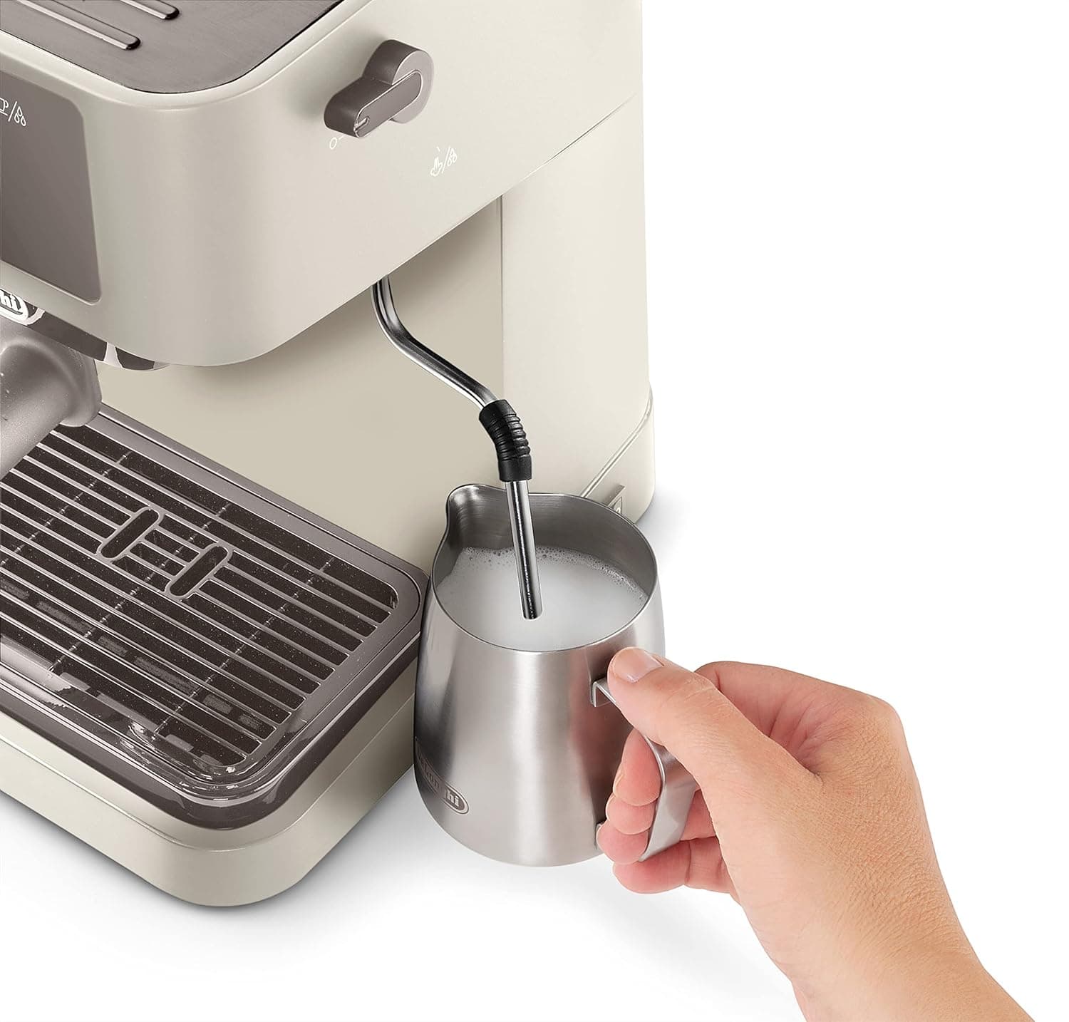 De'Longhi Stilosa EC235.CR, Macchina da caffè manuale, sistema cappuccino, caffè in polvere o Capsule ESE, serbatoio da 1 litro, 1100 W, caldaia in acciaio inossidabile, 1100 W, colore crema in Autocategorizzazione Elettroccasione - Terlizzi, commercioVirtuoso.it