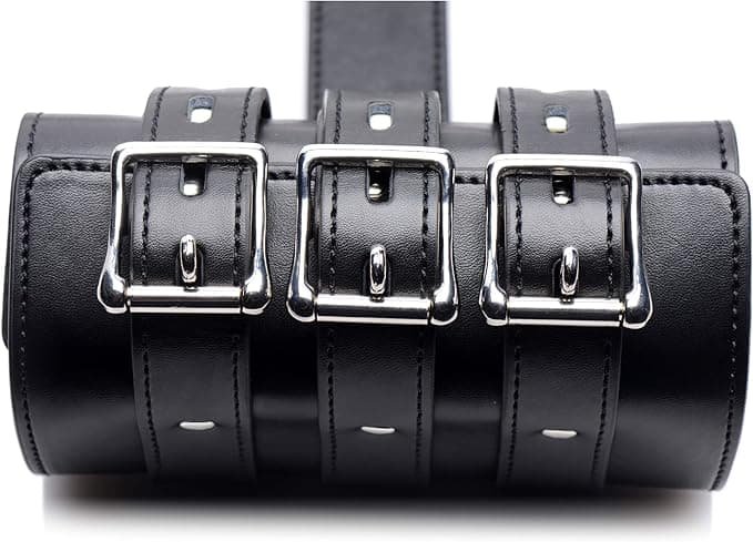 Bondage contenzione braccia bicipiti nero blocco controllo BDSM pelle PU in prodotto Erosdom - Palmi, commercioVirtuoso.it