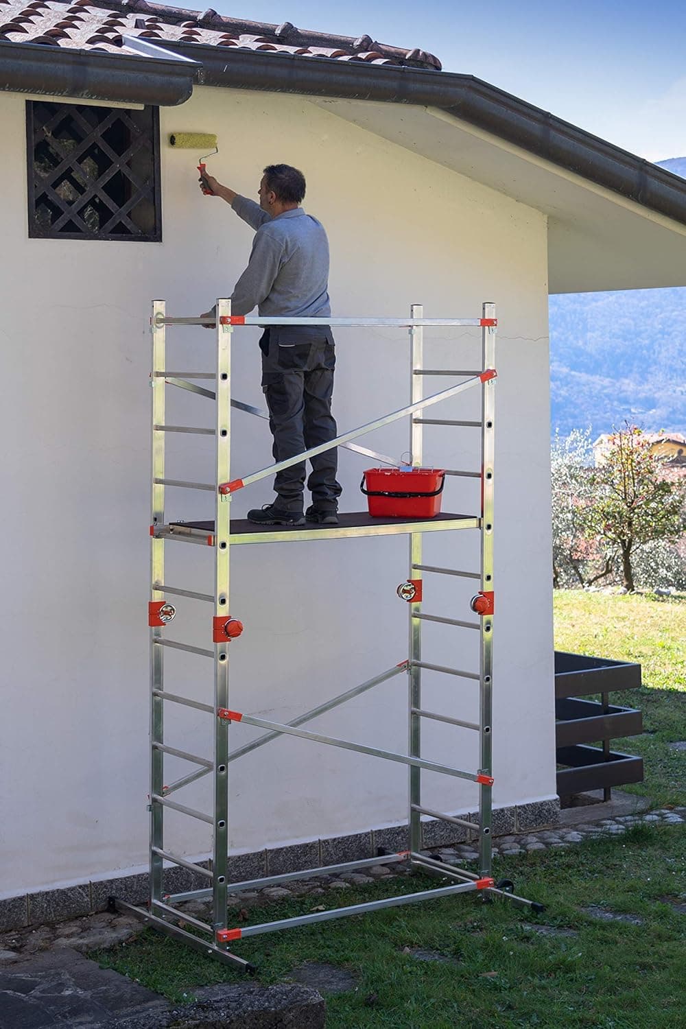 Trabattello multiuso "Fast & lock 200" a 4 posizioni di utilizzo con struttura in alluminio saldato in Scale multiuso La Zappa - Altamura, commercioVirtuoso.it