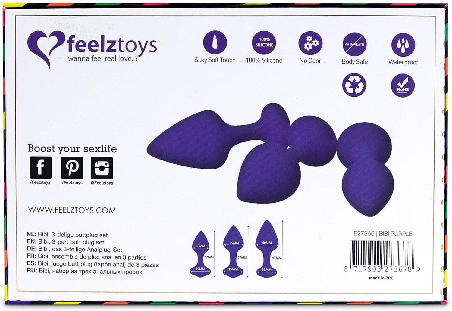 Plug Anali set S /M/ L confezione regalo ideale per principianti viola silicone in prodotto Erosdom - Palmi, commercioVirtuoso.it
