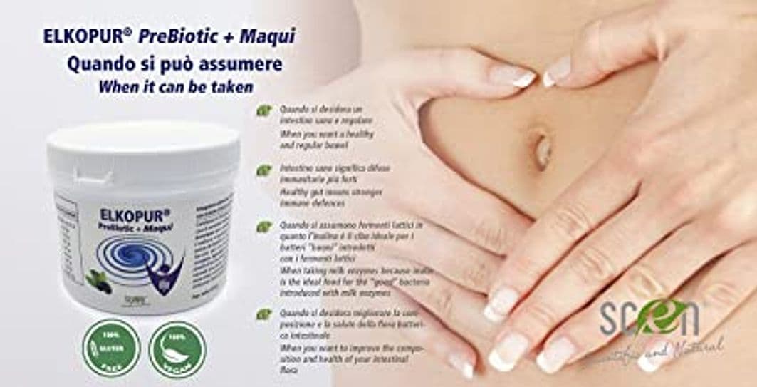 Elkopur PreBiotic + Maqui - integratore alimentare di Inulina polvere da cicoria con Maqui estratto, 220 grammi in Lactobacillus Scen Scientific and Natural - Poggibonsi, commercioVirtuoso.it