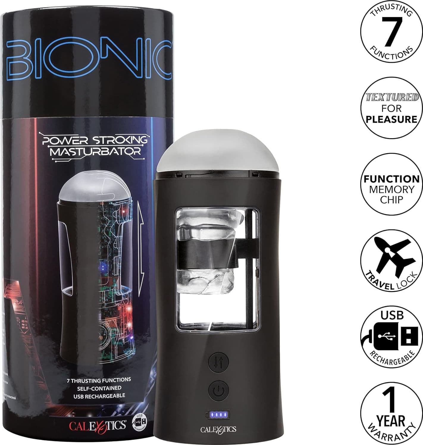 Masturbatore uomo automatico Bionic su giù vibrazioni 7 funzioni stimolatore USB in prodotto Erosdom - Palmi, commercioVirtuoso.it