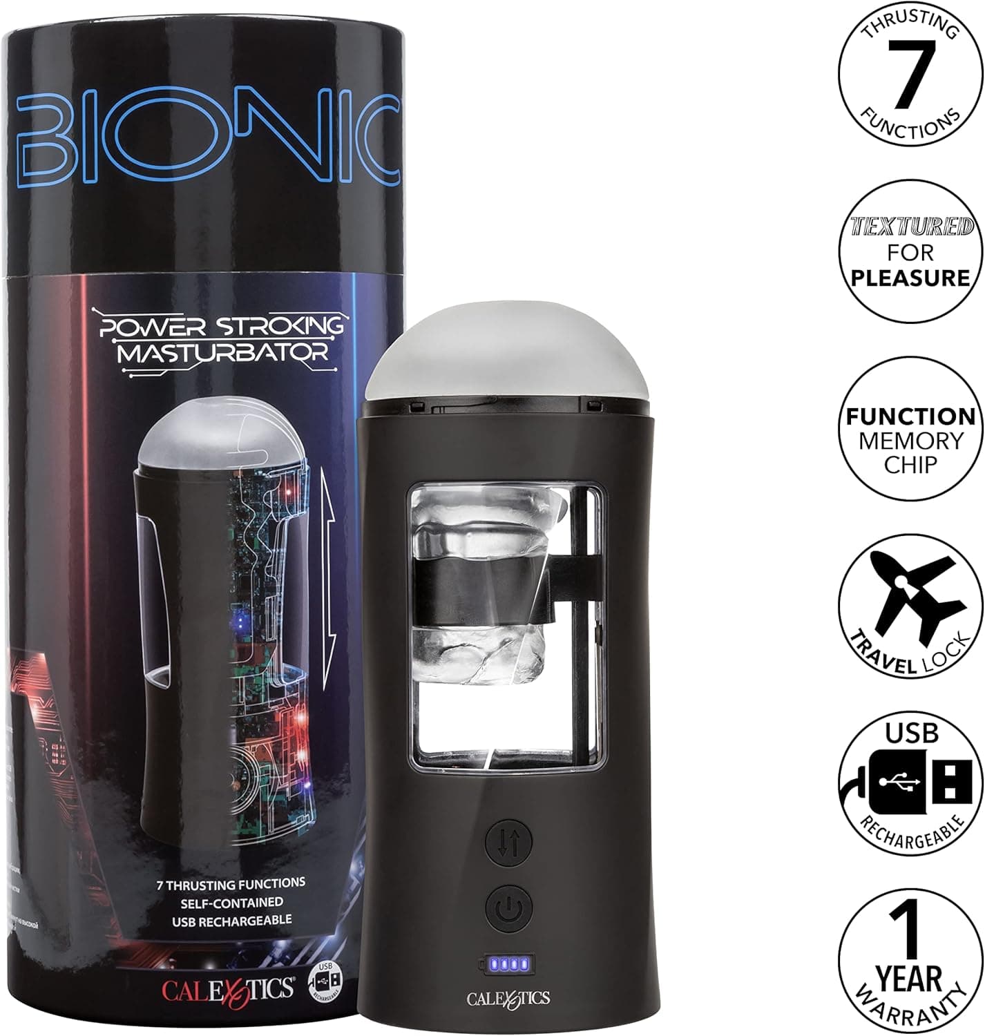 Masturbatore uomo automatico Bionic su giù vibrazioni 7 funzioni stimolatore USB in prodotto Erosdom - Palmi, commercioVirtuoso.it