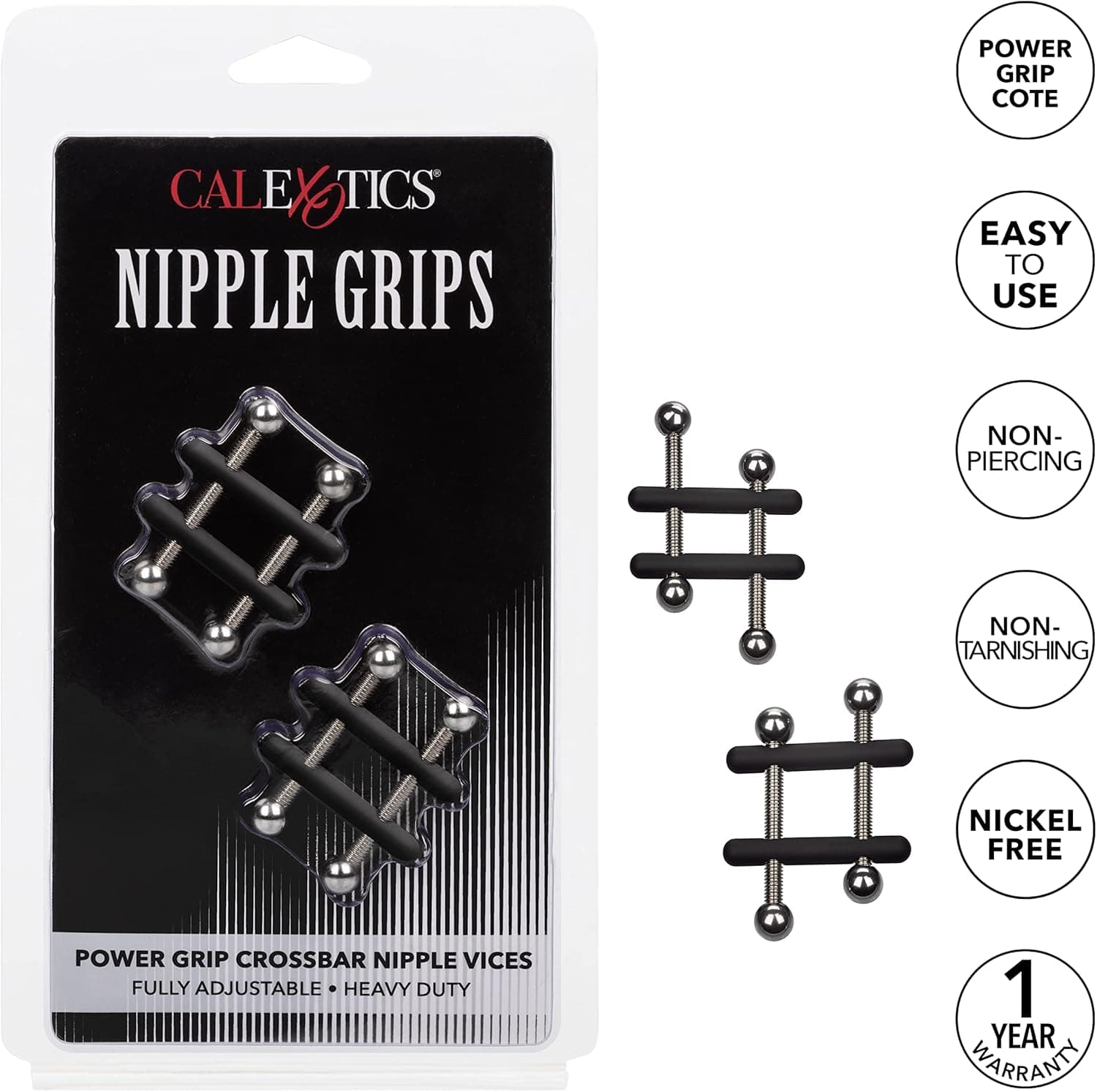 CalExotics Nipple Grips Morsetti per Capezzoli Regolabili Bondage BDSM in prodotto Erosdom - Palmi, commercioVirtuoso.it