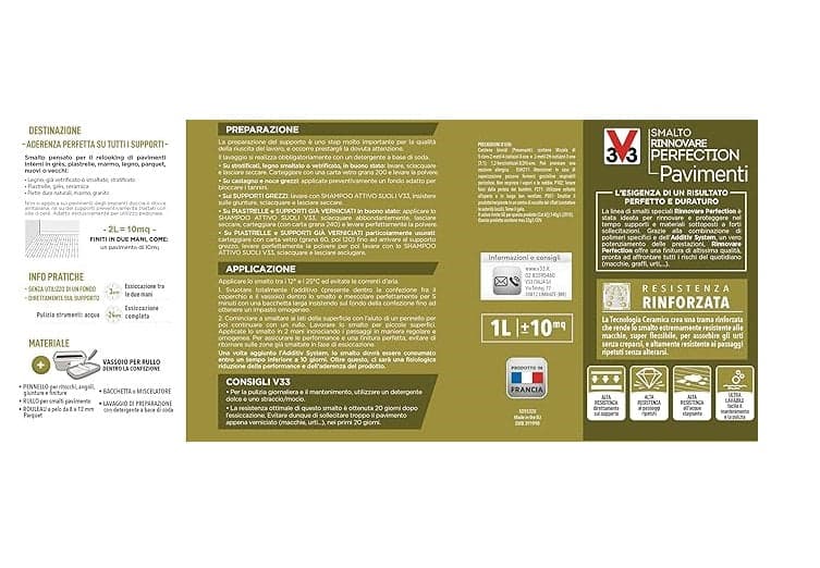 V33 - SMALTO RINNOVARE PERFECTION PAVIMENTI 750ML BIANCO PIUMA SATINATO in Vernice Stockdoc - Terni, commercioVirtuoso.it
