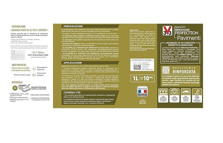 V33 - SMALTO RINNOVARE PERFECTION PAVIMENTI 750ML GRIGIO CATRAME SATINATO in Pittura per cucine e bagni Stockdoc - Terni, commercioVirtuoso.it
