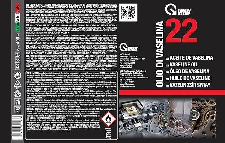 VMD - 22 OLIO VASELLINA SPRAY 400 ML in Lubrificanti Stockdoc - Terni, commercioVirtuoso.it