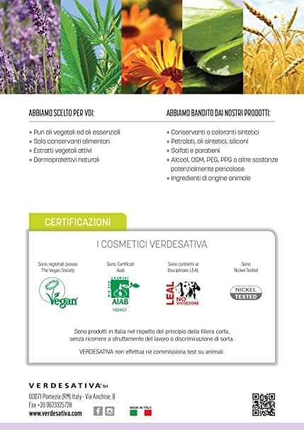 Crema corpo rigenerante per pelle secca - disidratata, sensibile ed esigente. Ideale come doposole - Bio e Vegan - Cruelty Free - Nickel tested - 200 ml - Verdesativa in Creme per il corpo Scen Scientific and Natural - Poggibonsi, commercioVirtuoso.it