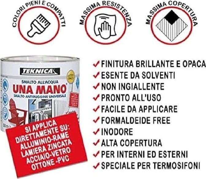 TEKNICA - UNAMANO SMALTO ALL'ACQUA GIALLO LUCIDO 500ML in Vernice Stockdoc - Terni, commercioVirtuoso.it