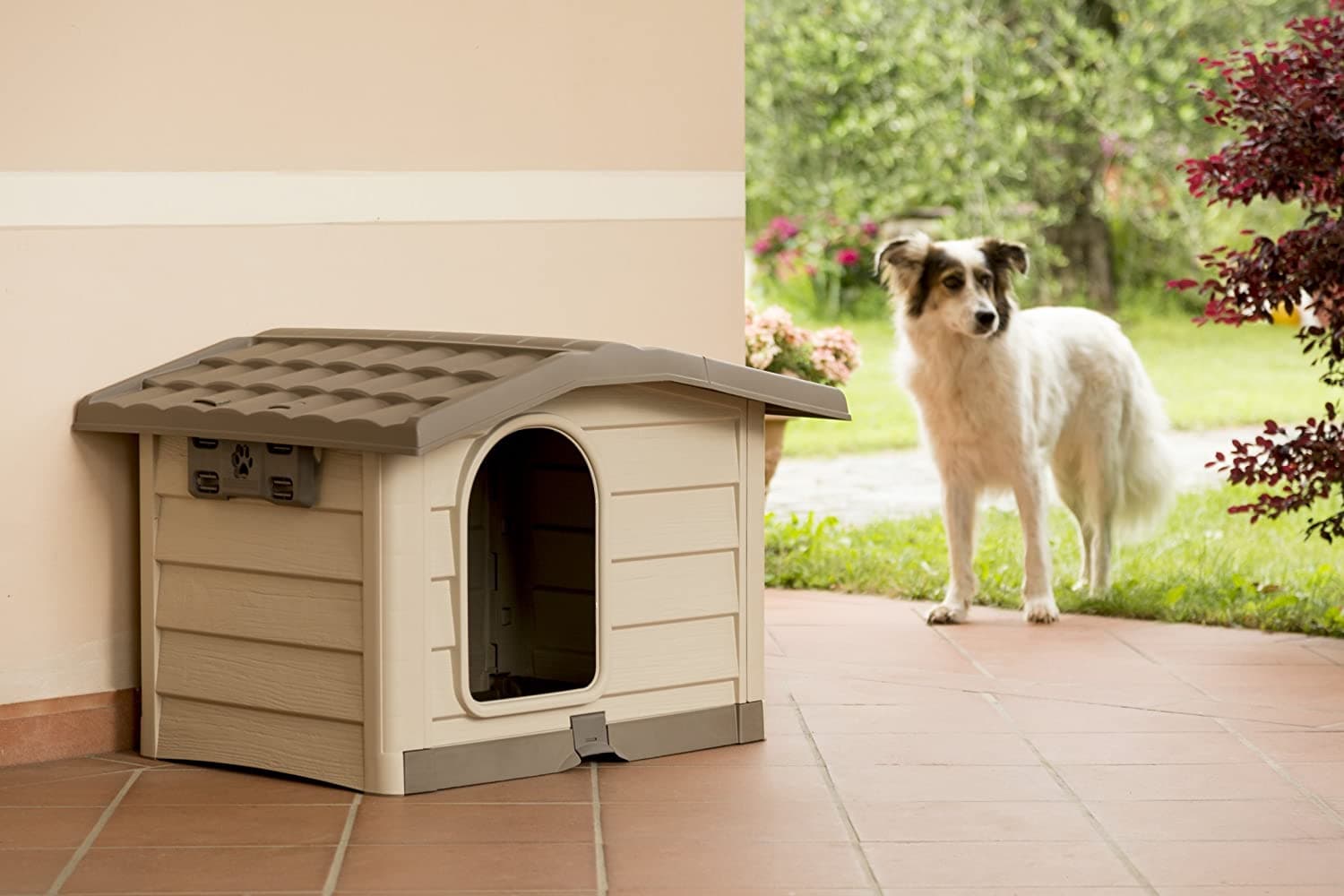 Cuccia per cani in Resina Bungalow con tetto apribile da esterno in Cucce La Zappa - Altamura, commercioVirtuoso.it