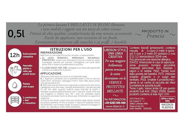LIBERON - PITTURA LACCATA I BRILLANTI SUBLIMI ROSSO PORPORA 500ML in Vernice a spray Stockdoc - Terni, commercioVirtuoso.it