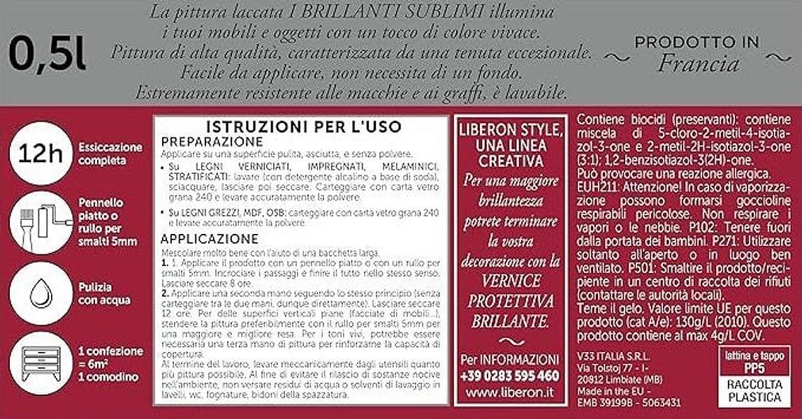 LIBERON - PITTURA LACCATA I BRILLANTI SUBLIMI BLU PETROLIO 500ML in Vernice per mobili Stockdoc - Terni, commercioVirtuoso.it