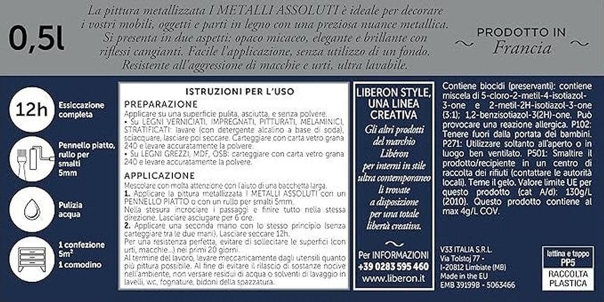 LIBERON - PITTURA METALLIZZATA I METALLI ASSOLUTI METLLO BLU OPACO 500ML in Vernice per mobili Stockdoc - Terni, commercioVirtuoso.it