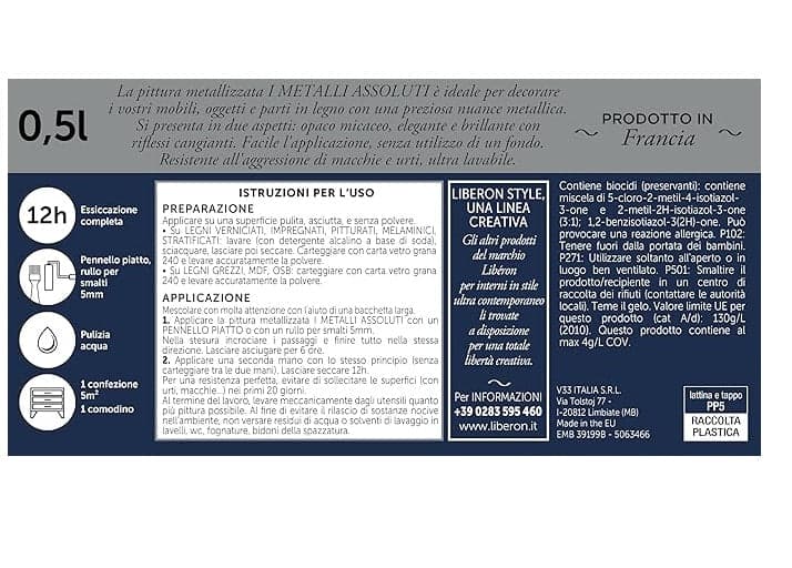 LIBERON - PITTURA METALLIZZATA I METALLI ASSOLUTI METLLO BLU OPACO 500ML in Vernice per mobili Stockdoc - Terni, commercioVirtuoso.it