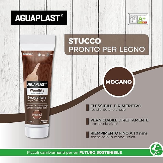 AGUAPLAST - AP STUCCO LEGNO WOODLITE MOGANO 125 ML in Stucco Stockdoc - Terni, commercioVirtuoso.it