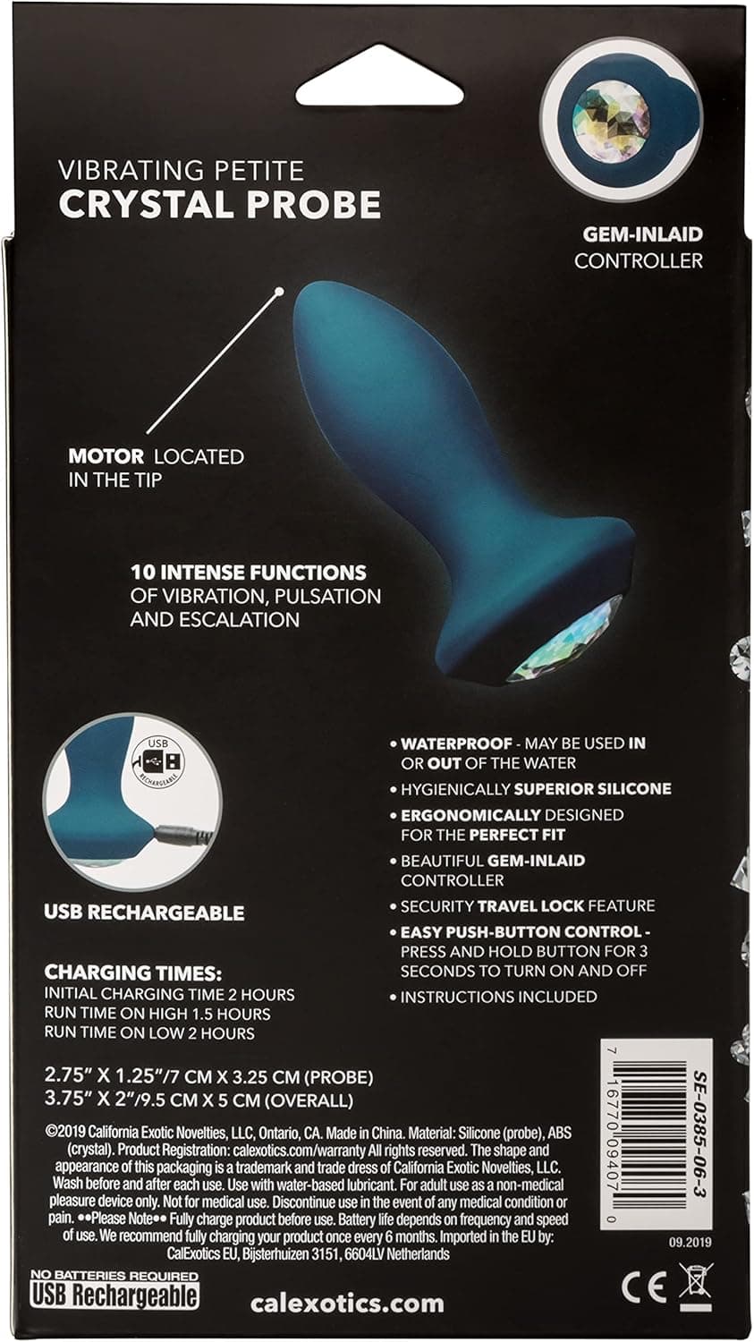 Plug Anale Power Gem Calexotics 10 funzioni intense silicone 9,5/7 cm USB IPX7 in prodotto Erosdom - Palmi, commercioVirtuoso.it