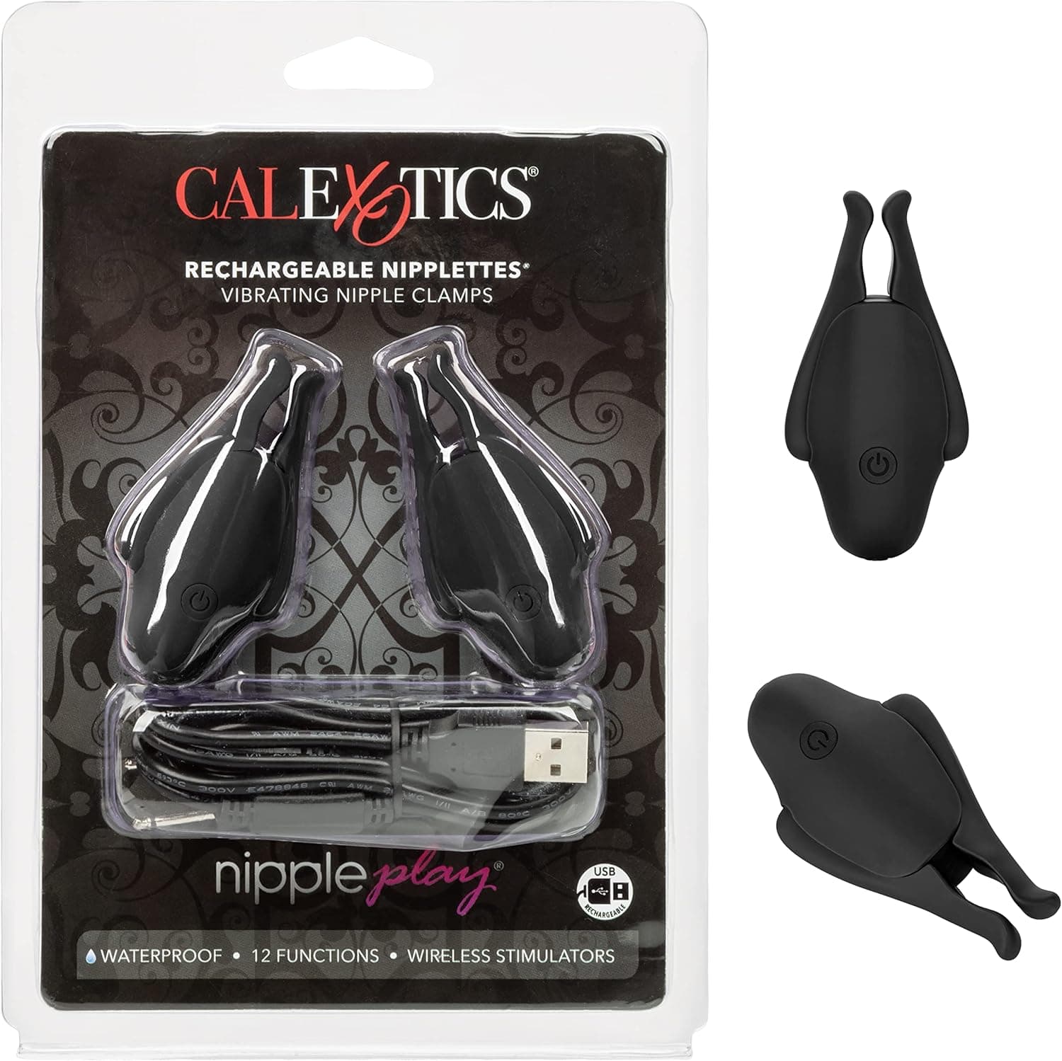 Pinzette per capezzoli vibranti 12 funzioni wireless USB Splashproof in prodotto Erosdom - Palmi, commercioVirtuoso.it