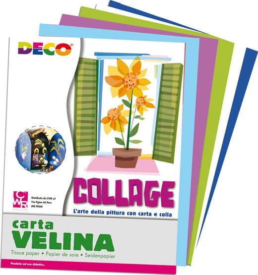Busta di carta velina 25fg 50x76cm 5 colori freddi assortiti DECO
