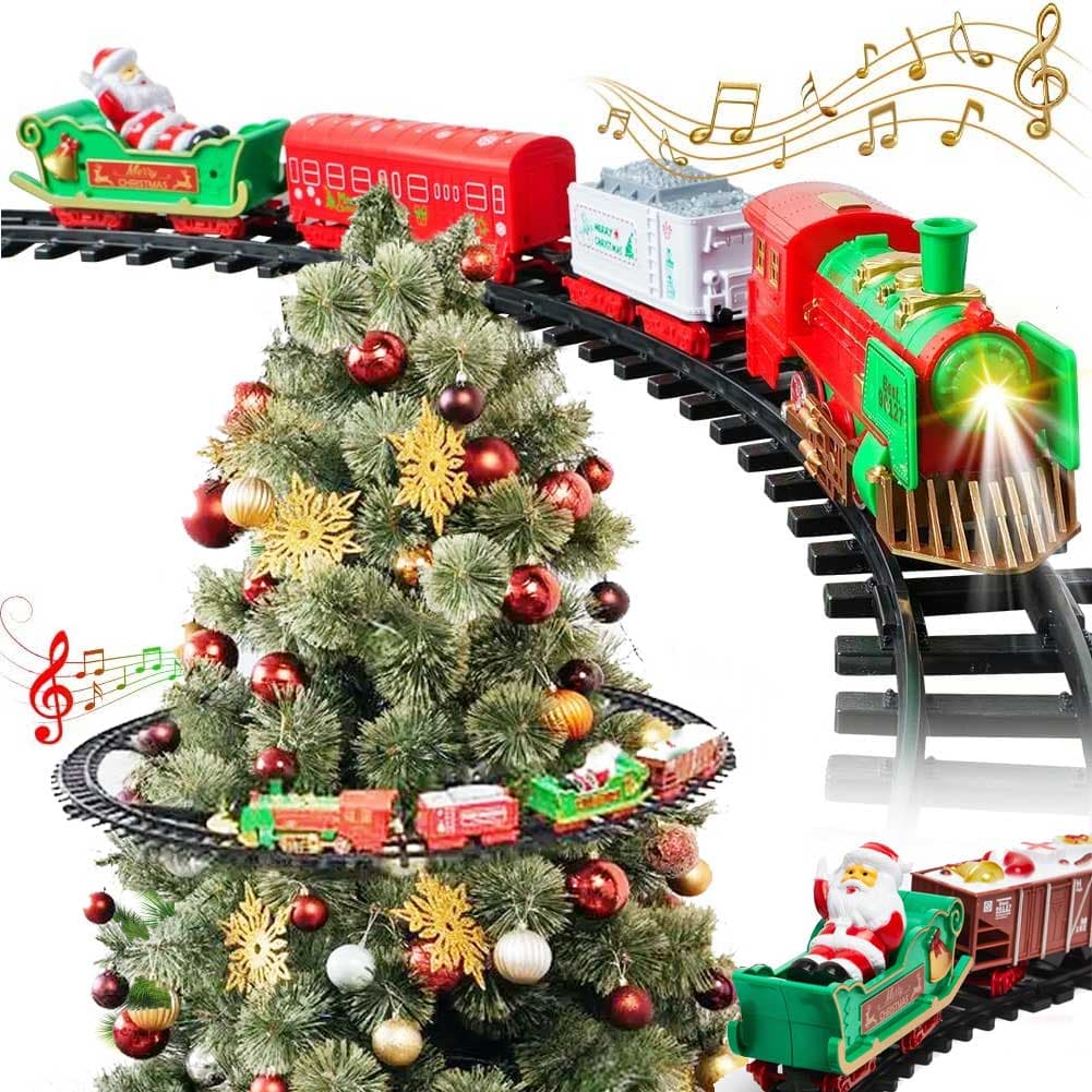 Trenino di Babbo Natale con Supporto per Centro Albero Luci e Suoni 89cm in Treni e veicoli su rotaia Danyx - Casoria, commercioVirtuoso.it
