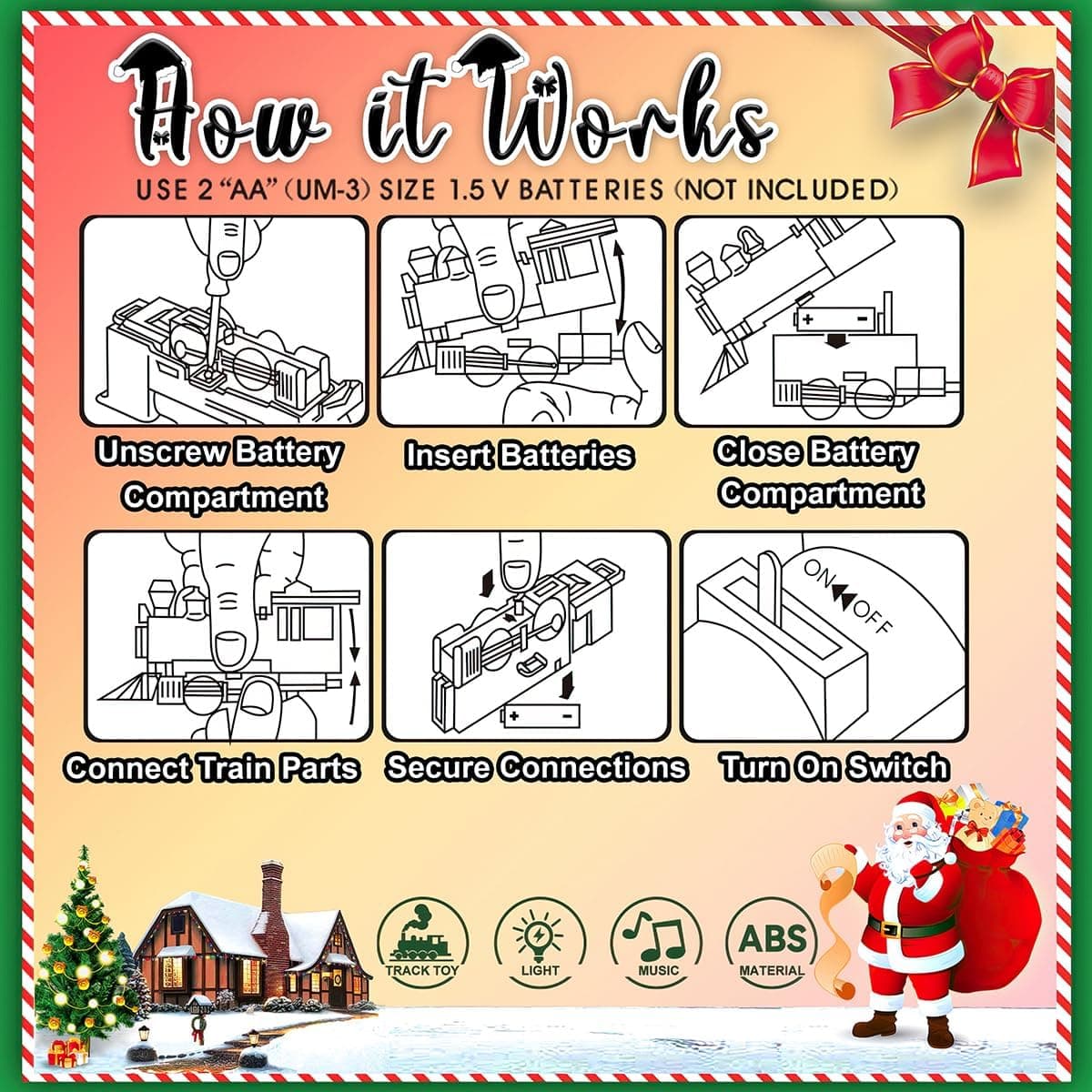 Trenino Natalizio Sotto Albero 22 Pezzi 43x60cm Luci e Suoni Decorazione Natale in Treni e veicoli su rotaia Danyx - Casoria, commercioVirtuoso.it