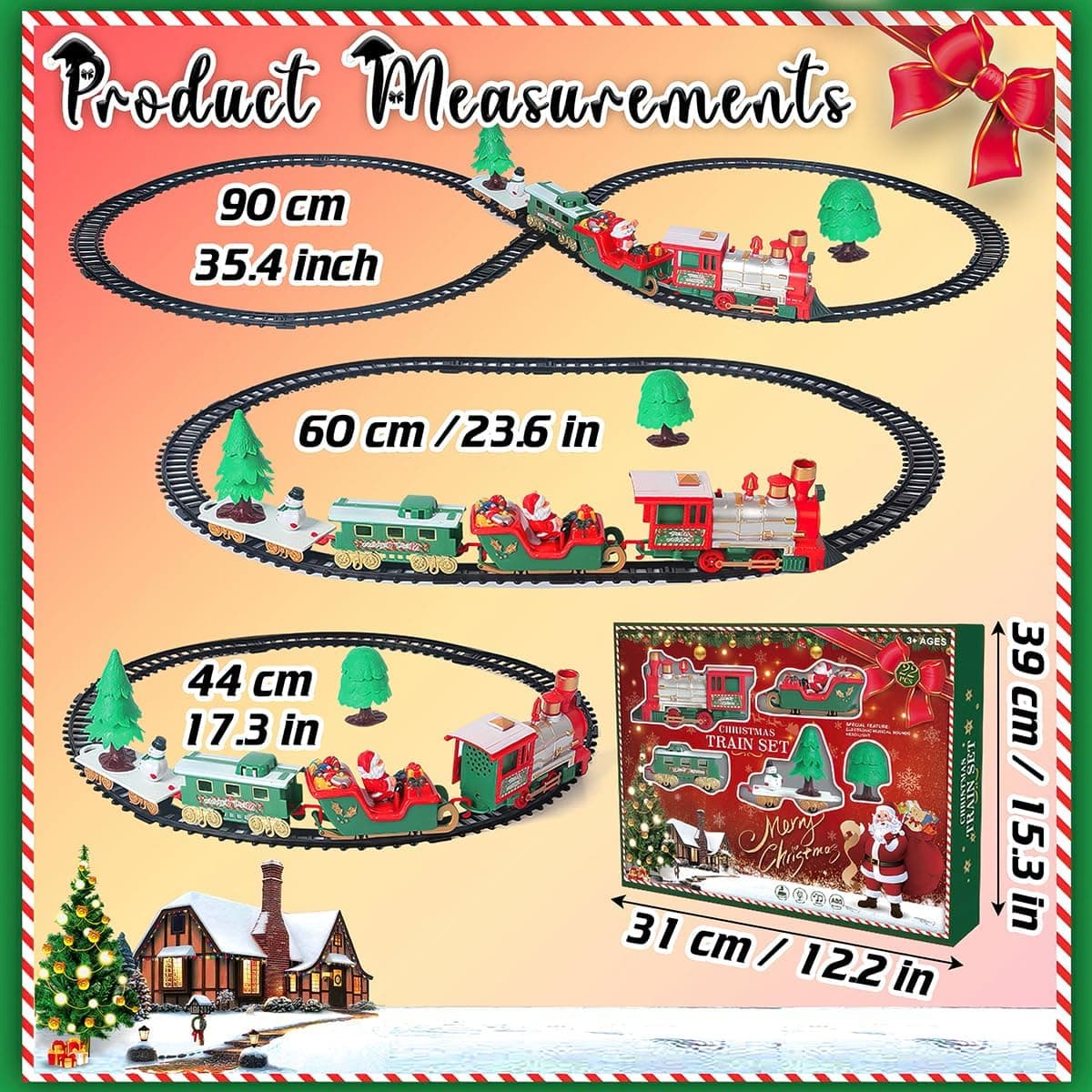 Trenino Natalizio Sotto Albero 22 Pezzi 43x60cm Luci e Suoni Decorazione Natale in Treni e veicoli su rotaia Danyx - Casoria, commercioVirtuoso.it