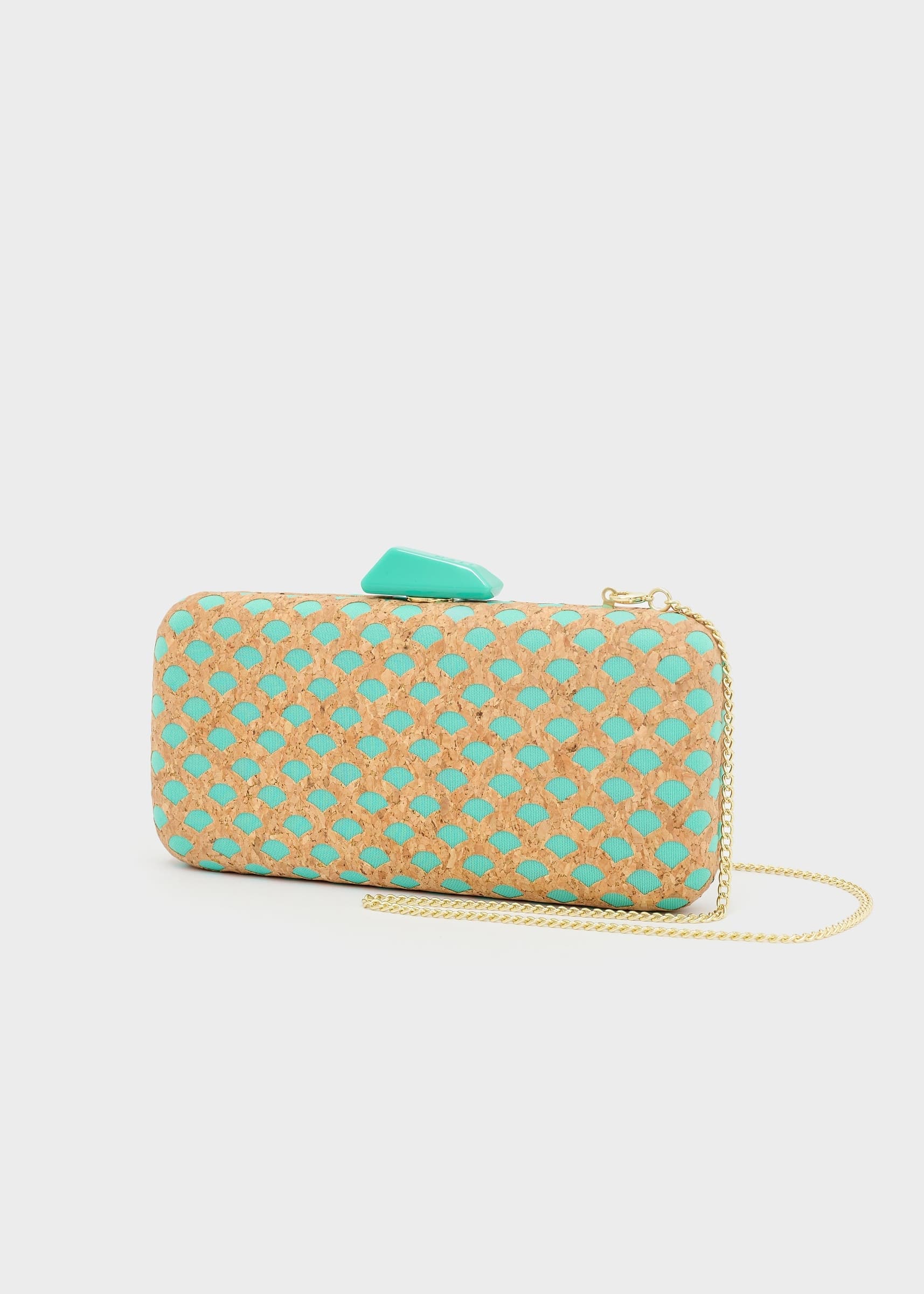 Clutch nadia sughero stampa verde in Cinture Kanal 32 - Santa Maria di Licodia, commercioVirtuoso.it
