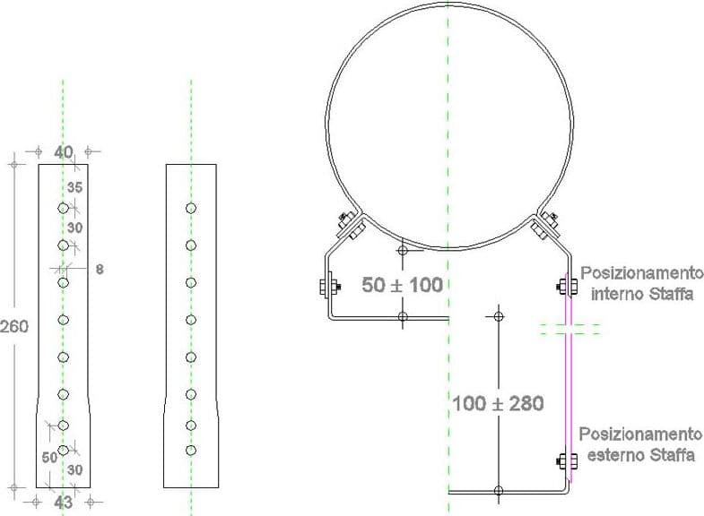 Coppia prolunghe regolabili 100 - 280mm 20 decimi AISI 304 in Gambe per mobili Aloiserw.com - Altomonte, commercioVirtuoso.it