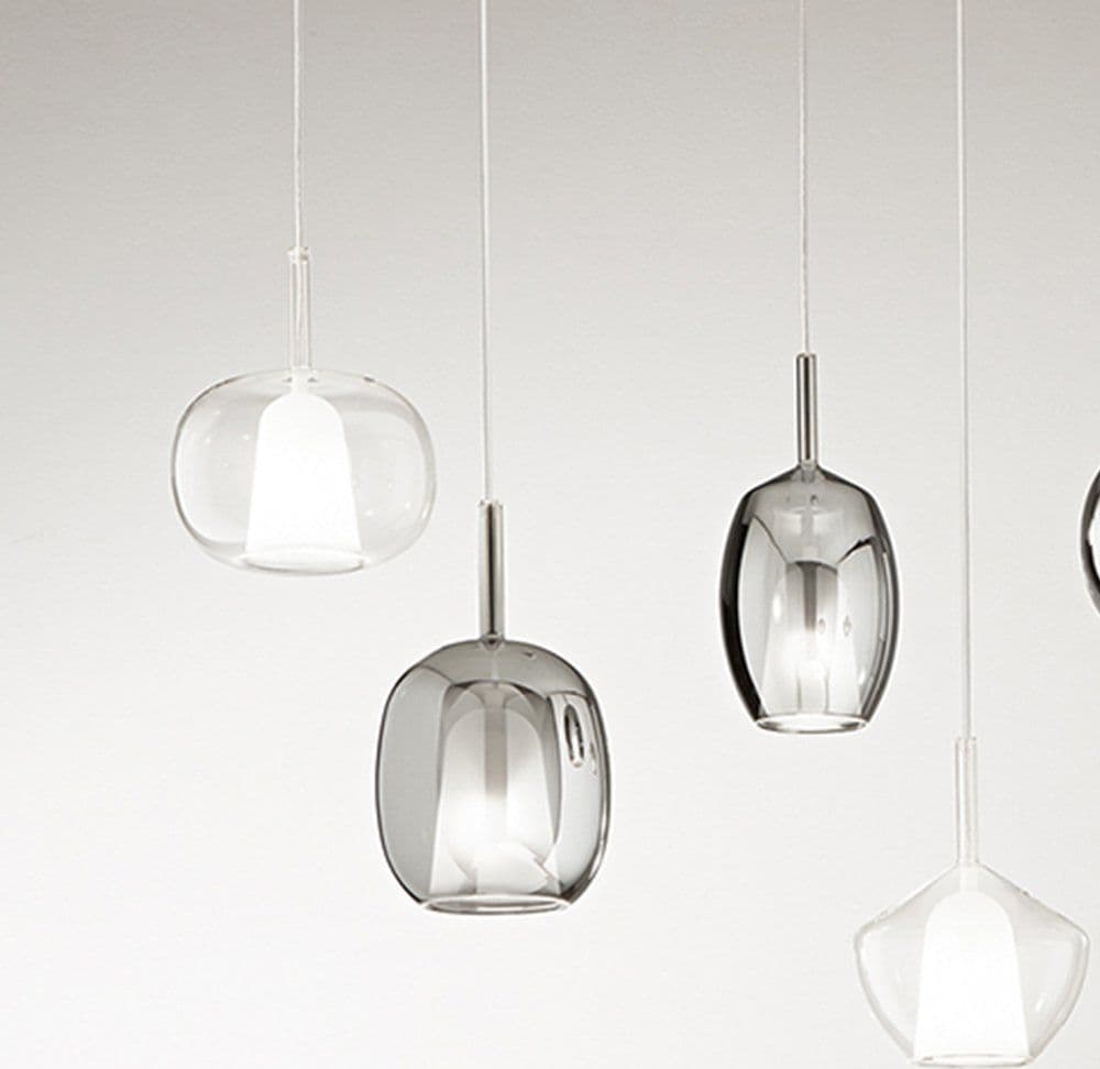 Vetro Borosilicato Contemporaneo Rain Trasparente D22,5 Senza Rosone in Lampade a sospensione LuceArt - Montecorvino Pugliano, commercioVirtuoso.it
